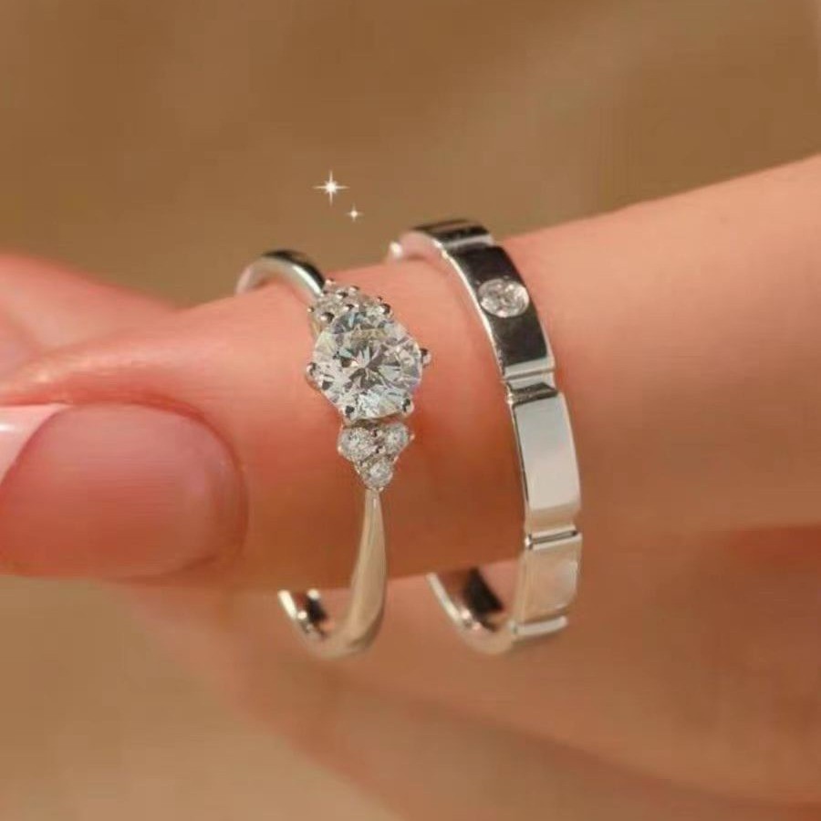 Nhẫn đôi bạn trai và bạn gái bạc S999