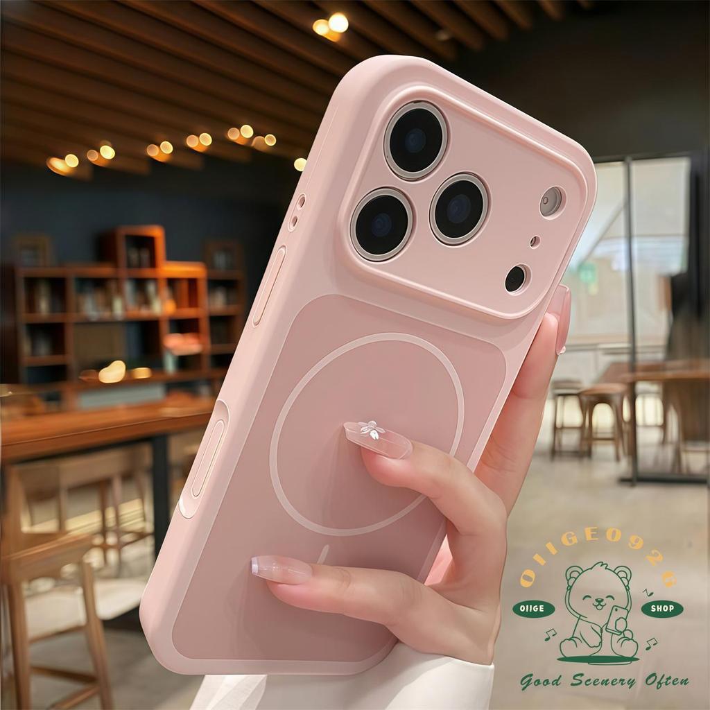 【 Ốp lưng iPhone17 】 Macaroon màu da cảm giác lỏng từ tính Vỏ điện thoại iphone17 Pro Max 16 15 cho vỏ iPhone Vỏ mềm silicon TPU chống sốc
