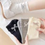 Vớ dài BORAGETE, Dệt Kim Phong Cách Ngọt Ngào Ren Chân Ấm Áp, Kawaii Nơ Co Giãn Cao Gothic Phong Cách Tất Thời Trang Bé Gái