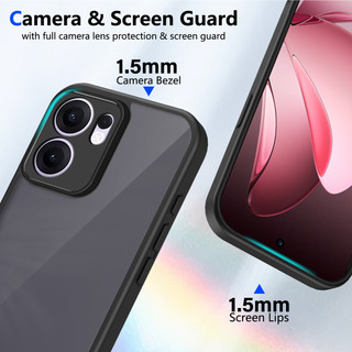 Dành Cho OPPO Reno 14F 5G Ốp điện thoại Cứng Mờ Da-Cảm Giác Mềm Khung TPU Chống Sốc Mỏng Vỏ