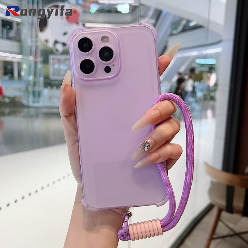 Ice Mist Frosted Casing Cho OnePlus 15 13 13R 13T ACE 6 5 Pro Ultra Racing Nord 5 N30 SE N20 5G 4G Ốp Điện Thoại Trong Suốt Dễ Thương Ốp Lưng Mềm Sang Trọng Có Dây Tay Ngắn