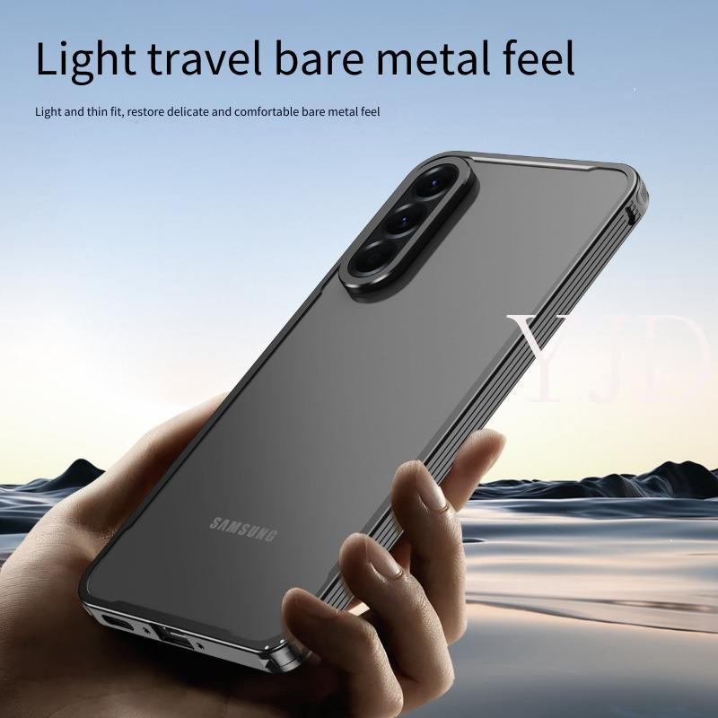 YJD Dành Cho Samsung Galaxy A56 A36 Khung Trần Kim Loại Khung Ống Kính Kim Loại Không Có Bảng Lưng Tản Nhiệt Chống Rơi Vỏ Điện Thoại