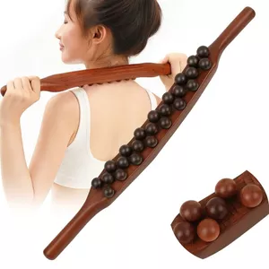 Gậy massage nhựa giả gỗ 59 bi, hỗ trợ thư giãn cơ dài 53cm