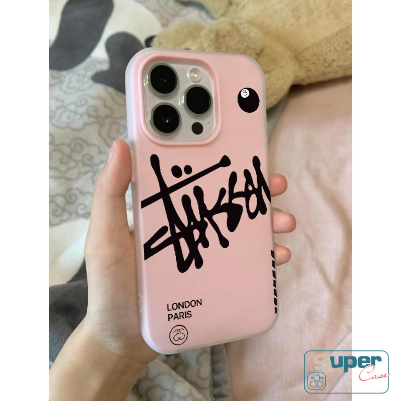 Ốp Lưng Tương Thích Cho IPhone 17 16 11 13 15 14 12 Pro Max 17 15 16 Pro 7Plus XR Air X XS Max Thời Trang Dạo Phố Logo Bóng Bể Bơi Đen 8 Silicone 2 in1 Cover