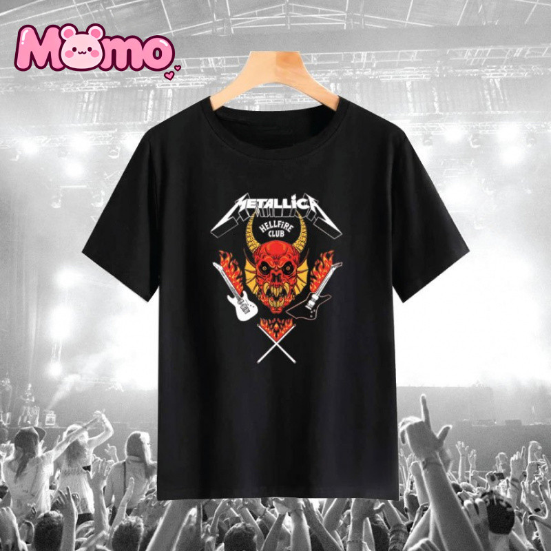 Stranger Things Hellfire Club In họa tiết, Unisex Kids Áo thun ngắn tay cổ tròn thoải mái đa năng