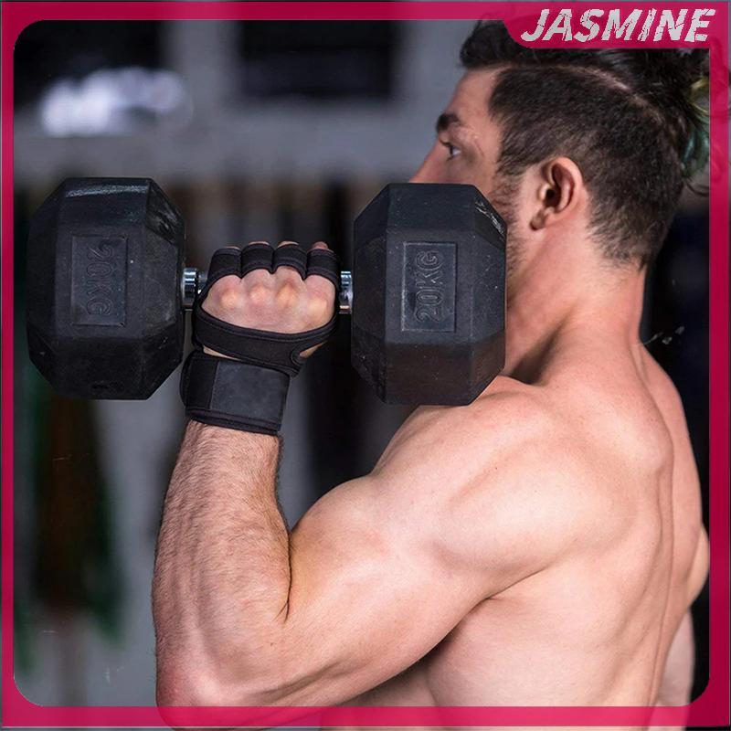Găng tay tập cử tạ Jasmine bảo vệ lòng bàn tay và cổ tay, phù hợp cho nam nữ trong thể dục thể thao