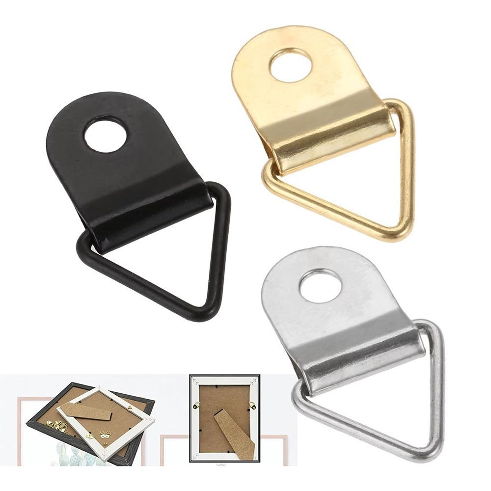 SWISSWIN 100 Chiếc Vòng Treo Tam Giác, Móc Khung Ảnh Một Lỗ Sắt, Có Móc Vít Mini Có Ốc Vít Bốn Màu Hình Chữ D Gắn Tường