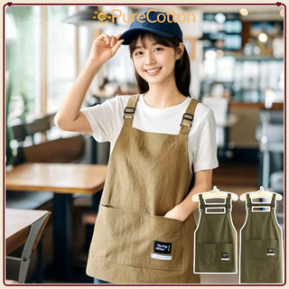 Tạp dề cắt tóc PURECOTTON0, Tạp dề nấu ăn chống thấm nước chuyên nghiệp, 2 kích cỡ Quần áo làm việc bỏ túi lớn thoáng khí để làm tóc