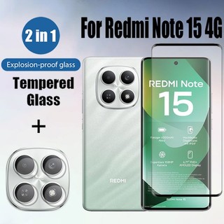 Redmi Note 15 4G 2 trong 1 HD Kính Cường Lực Bảo Vệ Màn Hình Cho Xiaomi 14 13 Pro Plus Pro + 5G Có Ống Kính Máy Ảnh Phim