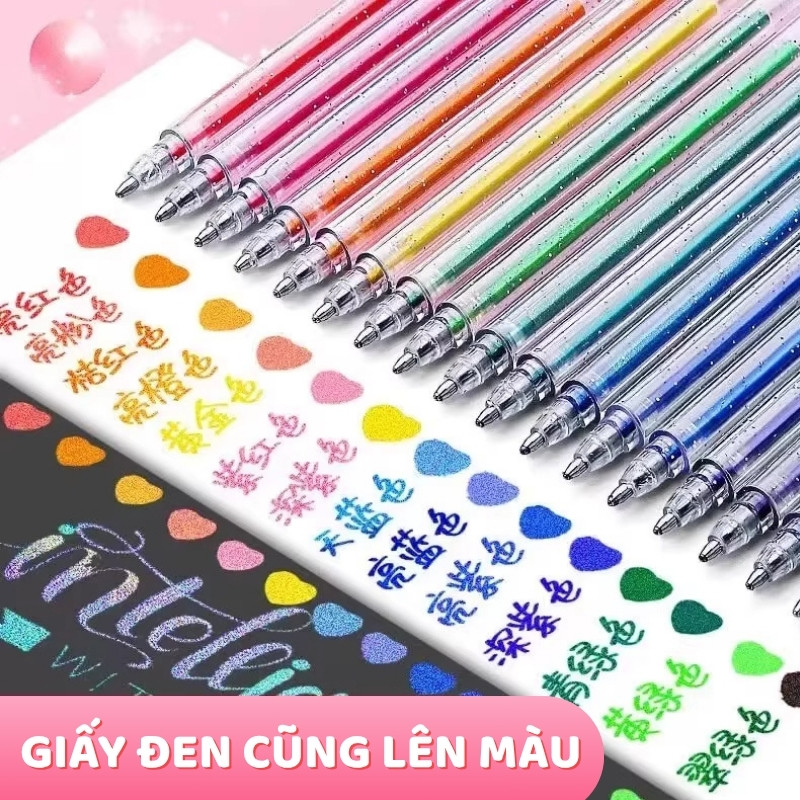 Bút highlight 12/36 màu tiện dụng, bút kim tuyến nhũ đẹp mắt cho học sinh sử dụng đánh dấu bài học một cách hiệu quả