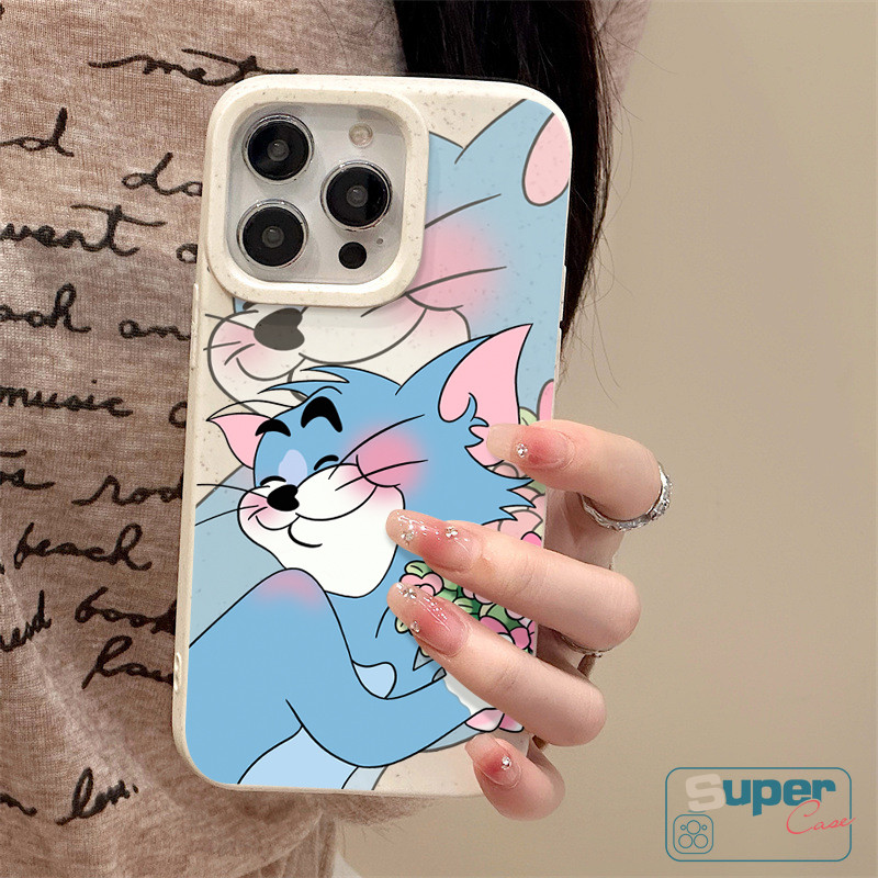 Ốp Lưng Tương Thích Cho IPhone 16 11 15 13 17 14 12 Pro Max Air XR X XS Max 14 15 6 6s 16 8 Plus SE 2020 Cặp Đôi Mèo Dễ Thương Marie Flower Soft Cover