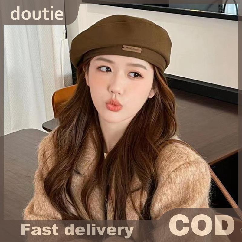 Doutie Cotton Nữ Mũ Nồi Mùa Đông Mũ Vintage Pháp Kẻ Sọc Top Họa Sĩ Mũ Thu Đông Phố Hình Bát Giác Mũ Nồi VN