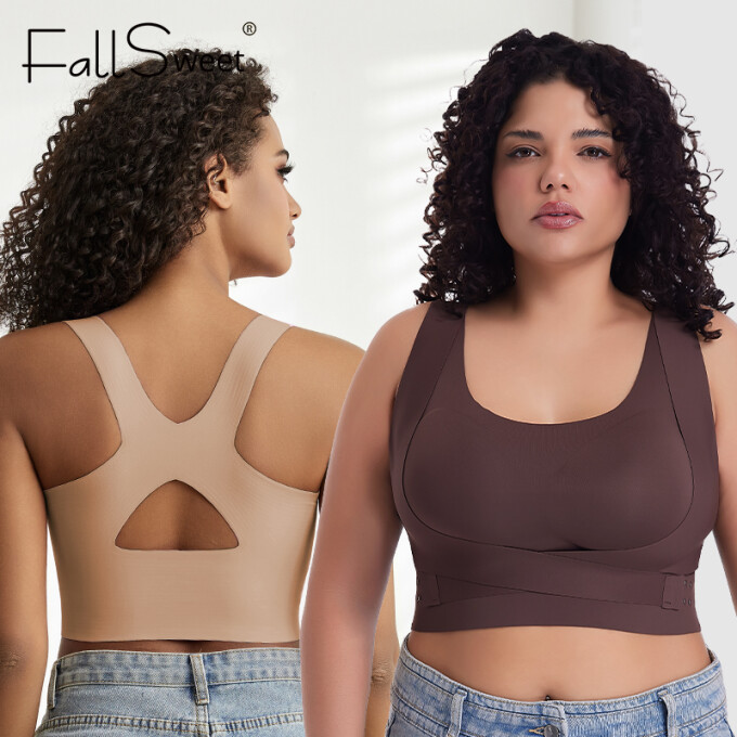 FallSweet Plus Size - Áo Ngực Thể Thao Không Dây, Chống Chảy Xệ, Thiết Kế Tiện Lợi Cho Tư Thế Thoải Mái