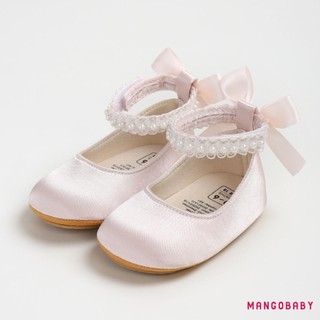MG-Baby Girls Mary Jane Flats Ngọc Trai Dễ Thương Trẻ Sơ Sinh Giày Cưới Chống Trượt Sơ Sinh Cũi Giày