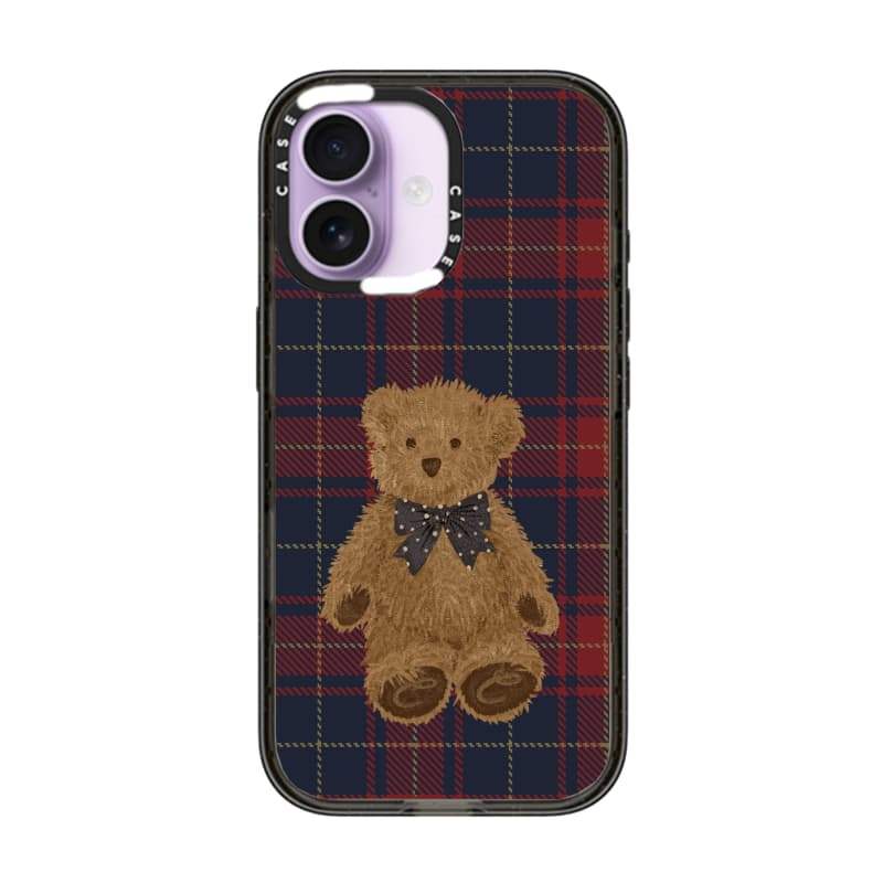 CASECASE X Nơ Gấu Đen Cạnh Trong Suốt Cứng Hút Từ Tính Tác Động Dành Cho Apple IPhone 12 13 14 15 16 17 Pro Max Air Plus Có Hộp