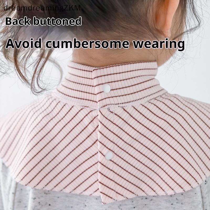 [dreamdreaming] Trẻ em Cổ áo có thể tháo rời bằng vải Cotton chống lạnh Cổ áo giả nửa cao cổ áo ấm cho bé [zkm]