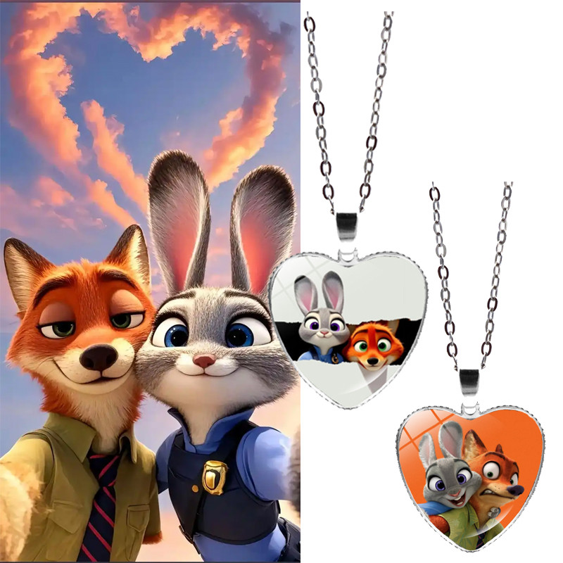 Đeo cổ hình nhân vật Nick Wilde và Judy Hopps từ Zootopia -Accessory thời trang đa năng