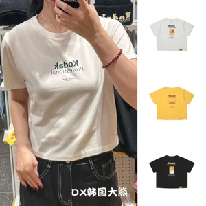 Bán Áo thun nam ngắn tay in hình KODAK thời trang hàn quốc Áo thun cổ tròn dáng rộng Unisex