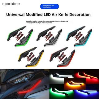 [sportoutdoor] 2 Chiếc Gió Cố Định Có Đèn LED Dính Trang Trí Miếng Dán Xe Máy Mặt Trước Cánh Gió Winglets Bộ Cánh Khí Động Học Cánh [out]