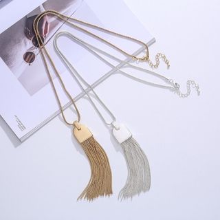 Vòng cổ tua rua mặt dây chuyền phong cách INS vàng bạc, phù hợp với áo len, thời trang cho nữ
