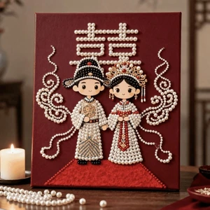 Tranh Ngọc Trai DIY Wealth God Sticker Khung Tự Dính Nghệ Thuật Món Quà Hoàn Hảo Cho Đám Cưới Trang Trí Nhà Cửa