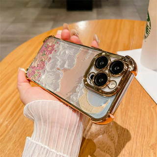 Ốp Điện Thoại Hoa Tranh Sơn Dầu Tươi Cho OPPO Reno 15 14 14F 13 13F 12 12F 11 11F 10 Pro Plus 5G Vỏ Màu Mạ Điện