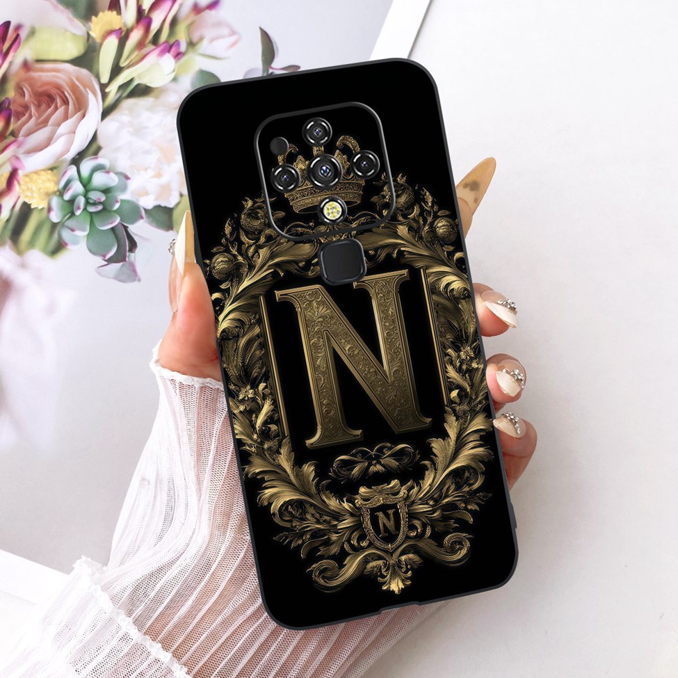 Ốp lưng Tecno Camon 16 Pro Tecno Camon 16 Vỏ silicon sang trọng Vương miện A-Z Chữ cái 2D Họa tiết phẳng Vỏ điện thoại mềm CE7 CE7j CE9h