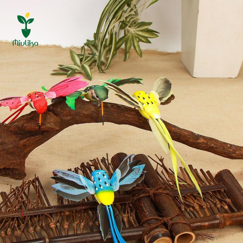 Miulika 6x Mô hình chim ruồi lông vũ giống như thật Chim xốp giả Nhìn thực tế
