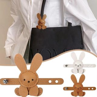 Túi OLVIDO Charm, Mặt dây chuyền túi thỏ hoạt hình bằng da PU, Trang trí túi DIY có thể điều chỉnh màu trơn