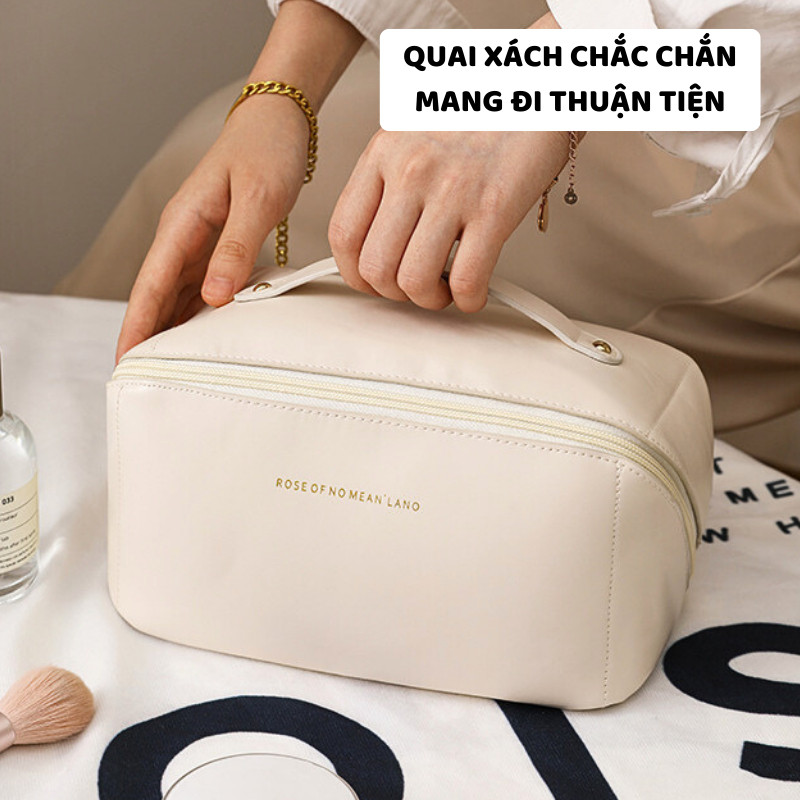 Túi Đựng Mỹ Phẩm Da PU Khóa Chéo ENODA HOME, Túi Đựng Đồ Cá Nhân Du Lịch Chất Liệu Da Chống Thấm TUIPU001