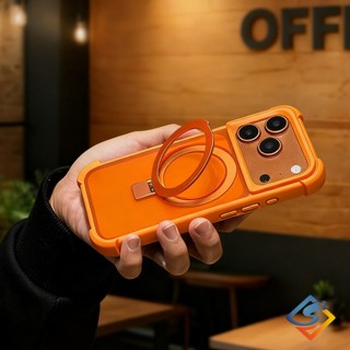 Ốp Điện Thoại Chống Sốc Túi Khí Bốn Góc Cao Cấp Cho IPhone 17 Pro Max 14 15 16 Pro Max Vỏ Mờ Mặt Sau Từ Tính Có Giá Đỡ Vô Hình