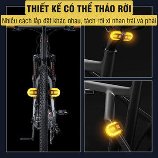 Đèn Xi Nhan Xe Đạp Có Thể Tách Rời Gắn Nhiều Vị Trí Đèn Hậu Xe Đạp Cảnh Báo An Toàn Điều Khiển Không Dây Chống Nước