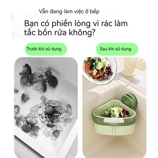 Giỏ Lọc Rác Bồn Rửa Chén Hình Tam Giác Hút Chân Không Gắn Bồn Rửa Bát Không Cần Khoan Siêu Tiện Dụng