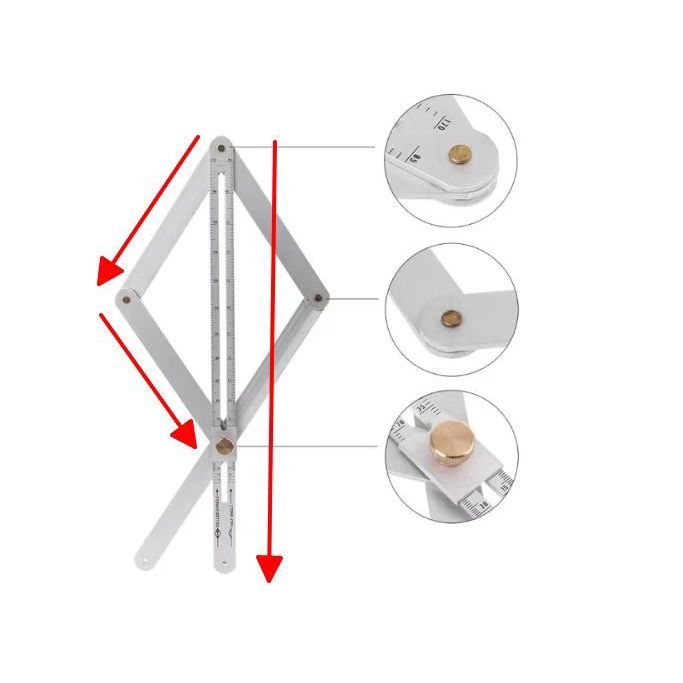 Thép không gỉ Dao Thước Góc Thước Dày Cắt Cạnh Trang Trí Gỗ Cửa Sổ Protractor Đa Năng Protractor CCLB