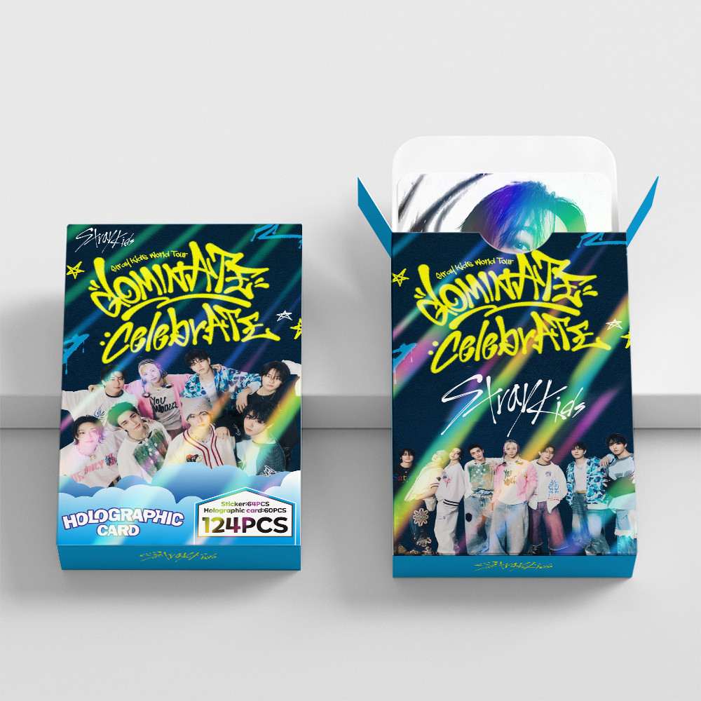 124 chiếc STRAY KIDS dominATE celebrATE Laser Hologram Lomo Cards 2026 Lời chào mùa giải Starlight Supper Club Photocards BANG CHAN HAN Bưu thiếp ba chiều YM