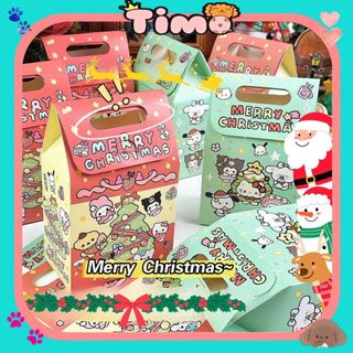 Túi Đựng Quà Gift Cute Dạng Giấy Giáng Sinh Noel Có Quai Xách Hoạ Tiết Timo GQ67