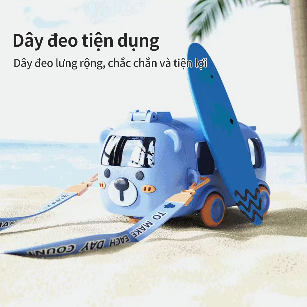 500ml Bus Water Bottle with Straw and Strap for Kids Baby Water Cup Children Drinking Water Bottle