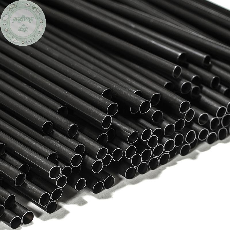 PUSKY 500 Chiếc Ống Hút Cocktail Dùng Một Lần 21 / 13cm Đen Dài Ngắn Tiệc Cưới Supplie VN