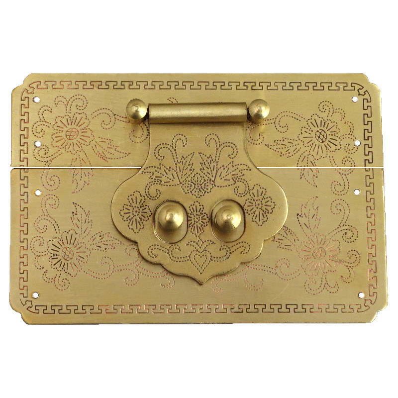 Retro Trang Sức Hộp Khóa Vuông Đồng Nguyên Chất Khóa Khóa Khóa Khóa Hộp Khóa Đồng Phụ Kiện Nhỏ Hộp Gỗ Khóa Khóa Khóa Phần Khóa