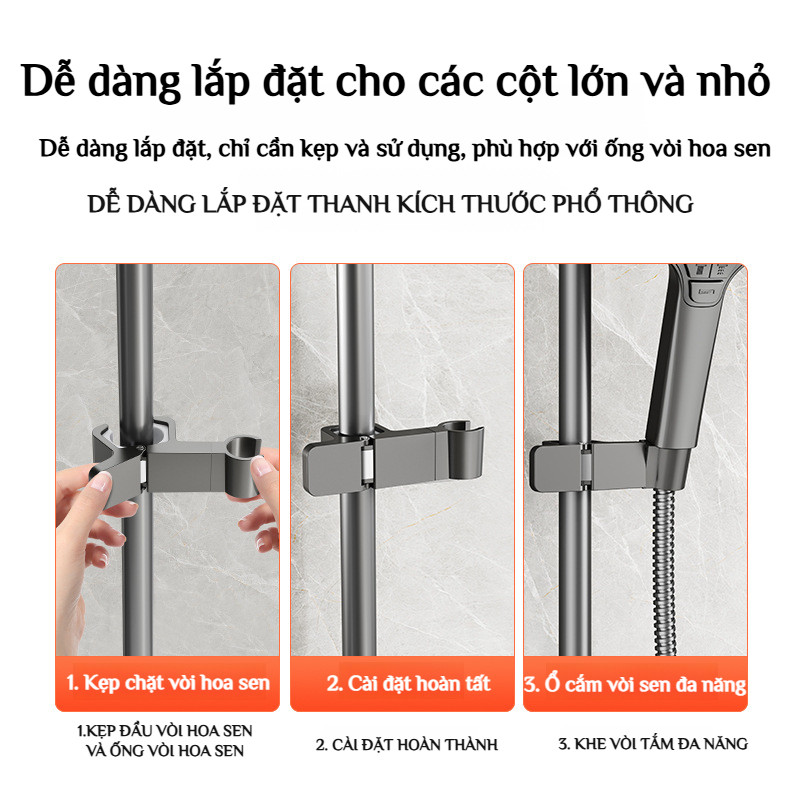 ✨𝐎𝐑𝐈𝐆𝐈𝐍𝐀𝐋✨Giá đỡ vòi hoa sen không cần khoan / Giá đỡ vòi hoa sen có thể điều chỉnh độ cao cho phòng tắm / Giá treo vòi hoa sen / Thanh treo vòi hoa sen cố định đa năng có thể di chuyển