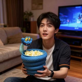 Crazy Zoo Rắn Dễ Thương Gary Bắp Rang Xô Hoạt Hình Hàng Hóa In 3D Hộp Bảo Quản Máy Tính Để Bàn