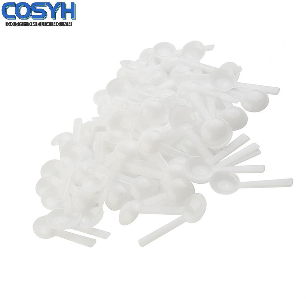 <cosyh>High Quality 1g White Plastic Measuring Spoon Set of 100 for Multiple Occasions