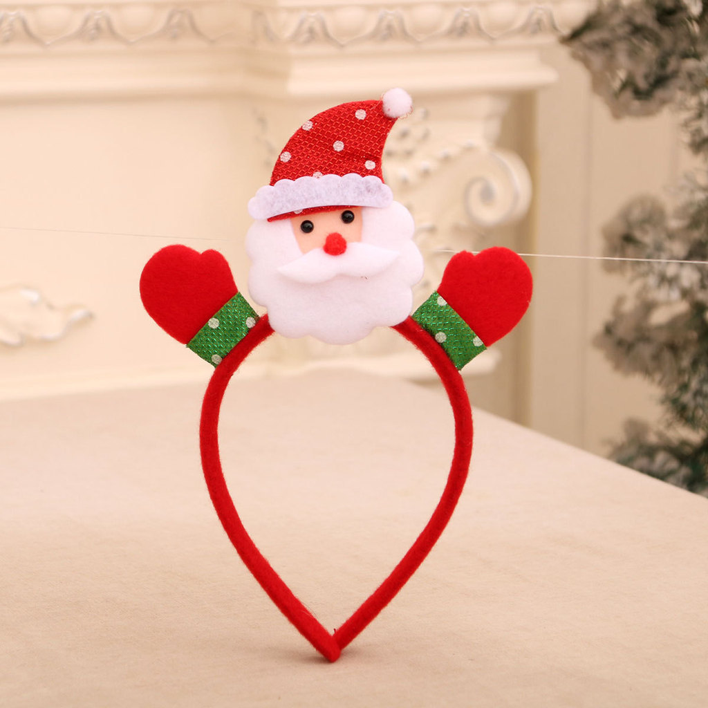 Phong Cách Mới Giáng Sinh Đầu Dạ Quang Giáng Sinh Phụ Kiện Tóc Trẻ Em Quà Tặng Giáng Sinh Ông Già Noel Gạc Đồ Chơi Đầu KI52