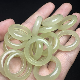 Hetian Ngọc Vàng Miệng Nhẫn Đuôi 23mm x 18mm - Phụ Kiện Tự Làm