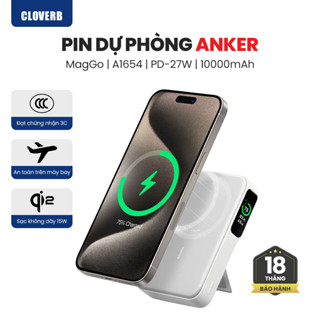 Pin Dự Phòng Từ Tính Anker MagGo A1654 10000mAh Sạc Không Dây 15W cho iPhone