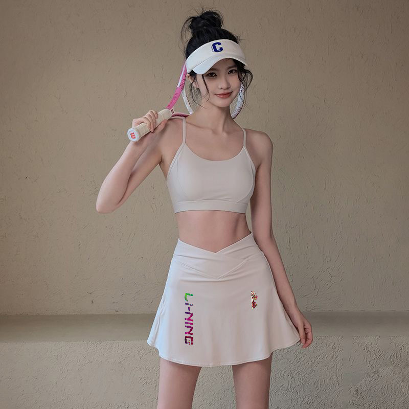 Váy ngắn thể thao Li-Ning 2025 mới, eo cao mềm mại từ lụa băng, dành cho tennis, cầu lông và yoga