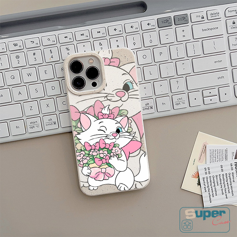 Ốp Lưng Tương Thích Cho IPhone 16 11 15 13 17 14 12 Pro Max Air XR X XS Max 14 15 6 6s 16 8 Plus SE 2020 Cặp Đôi Mèo Dễ Thương Marie Flower Soft Cover