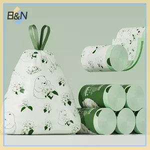 B & N In Túi Đựng Rác Di Động Dày Hoạt Hình Nhà Bếp Phòng Tắm Túi Đựng Rác Dây Rút Dùng Một Lần.