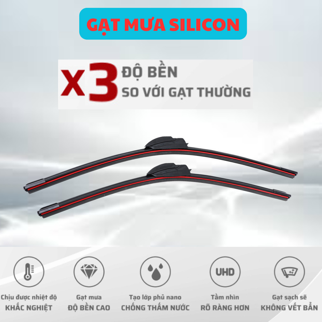 Gạt Mưa Ô Tô MITSUBISHI OUTLANDER, TRITON, XPANDER, ATTRAGE, PAJERO.. Silicon 4 Lưỡi Gạt Sạch Êm.4L