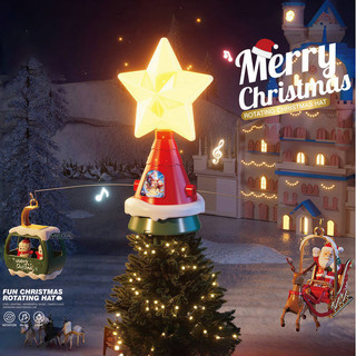 Ngôi sao cây thông Noel xoay bằng điện có nhạc - Trang trí ngày lễ Nai sừng tấm Đồ trang trí người tuyết cho trẻ em